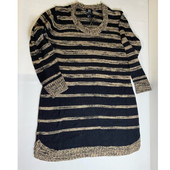 DH Derek Heart Women's Sweater Striped Black/Gray Size 2X - Picture 1 of 3
